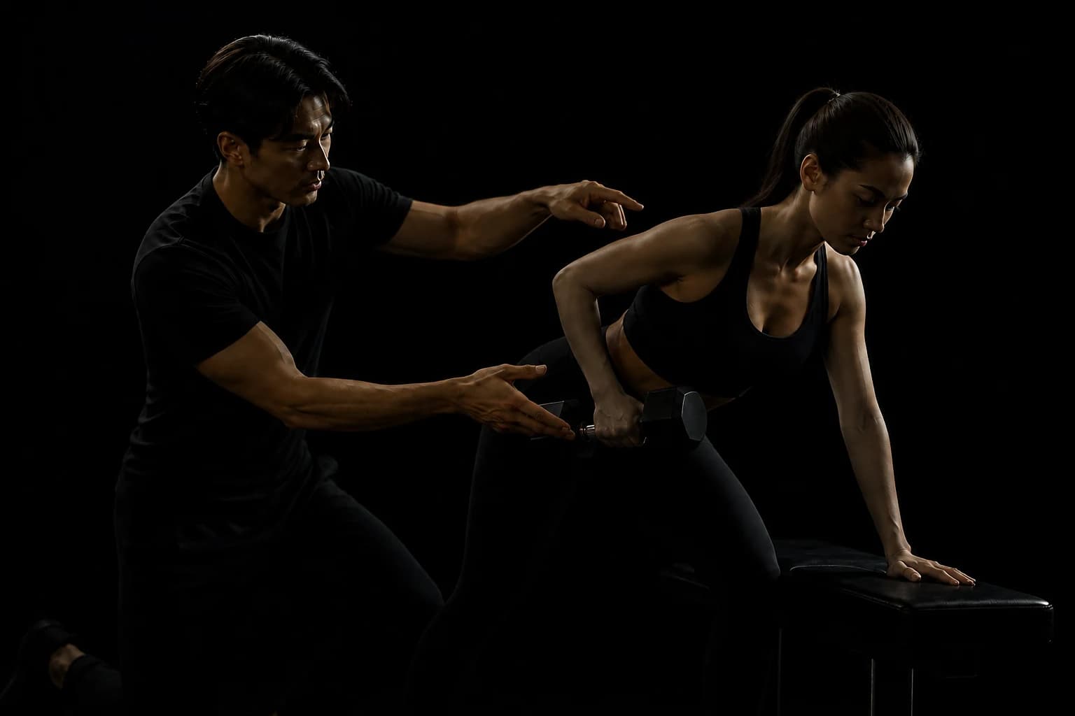 Coach-led strength training on the floor at Logic Fitness in North York